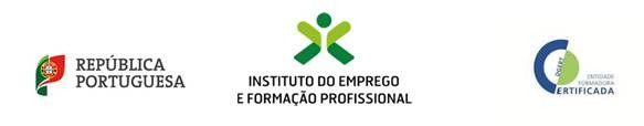 Cofinanciado por: Logotipos República Portuguesa, IEFP e DGERT - Entidade Formadora Certificada.